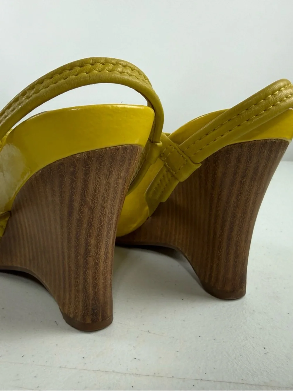 Kenneth Cole Reaction Yellow Wedge Sandals